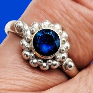 Sterling Silver Ring Size 8.5 Natural Iolite Blue Violet Gemstone Jewelry Gift
